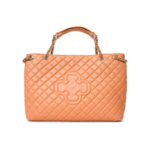 BOLSA GRANDE CARAMELO DE COURO MATELASSÊ HOBO CARINA