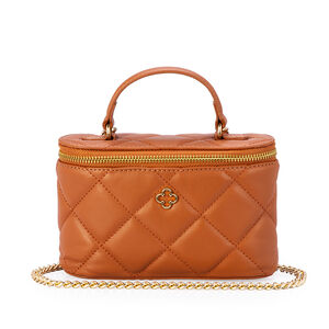 BOLSA PEQUENA COURO CARAMELO C&Acirc;MERA BAG