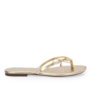 CHINELO RASTEIRO DOURADO DE COURO MONOGRAMA