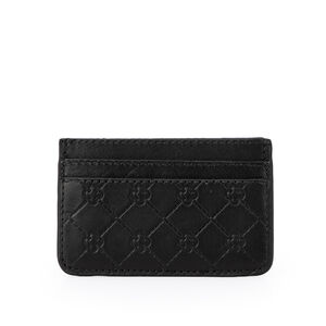 PORTA CART&Atilde;O MONOGRAMA PRETO DE COURO