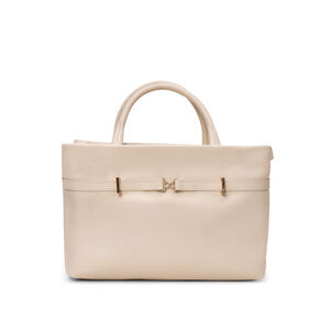 BOLSA TIRACOLO TOTE BEGE VANILLA DE COURO