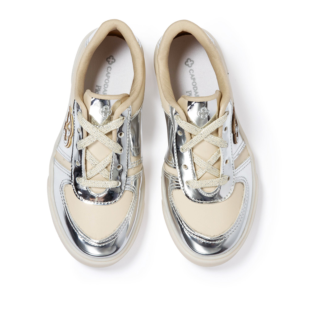 TÊNIS INFANTIL PRATEADO METALIZADO AMARRAÇÃO image number 4