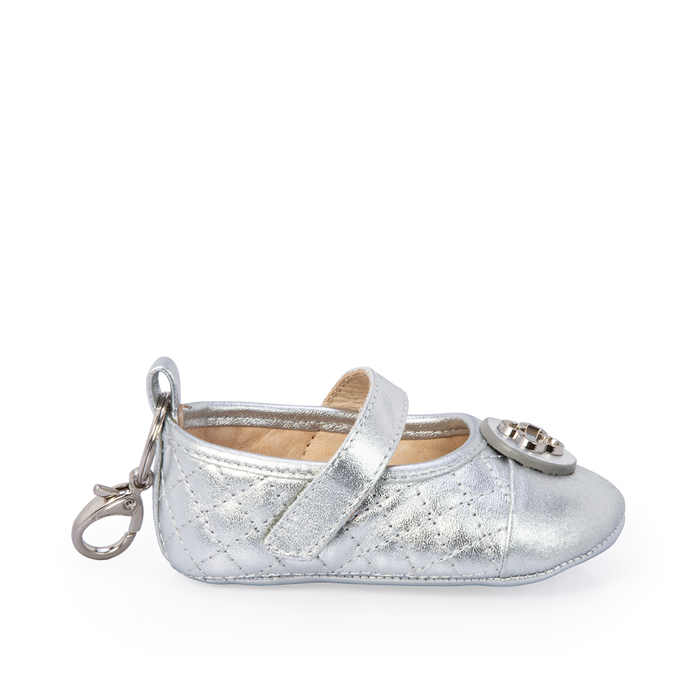 SAPATILHA BEB&Ecirc; RN DE COURO PRATA CATHERINE image number 0