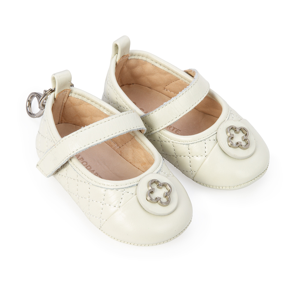 SAPATILHA BEB&Ecirc; RN BRANCA DE COURO CATHERINE image number 1