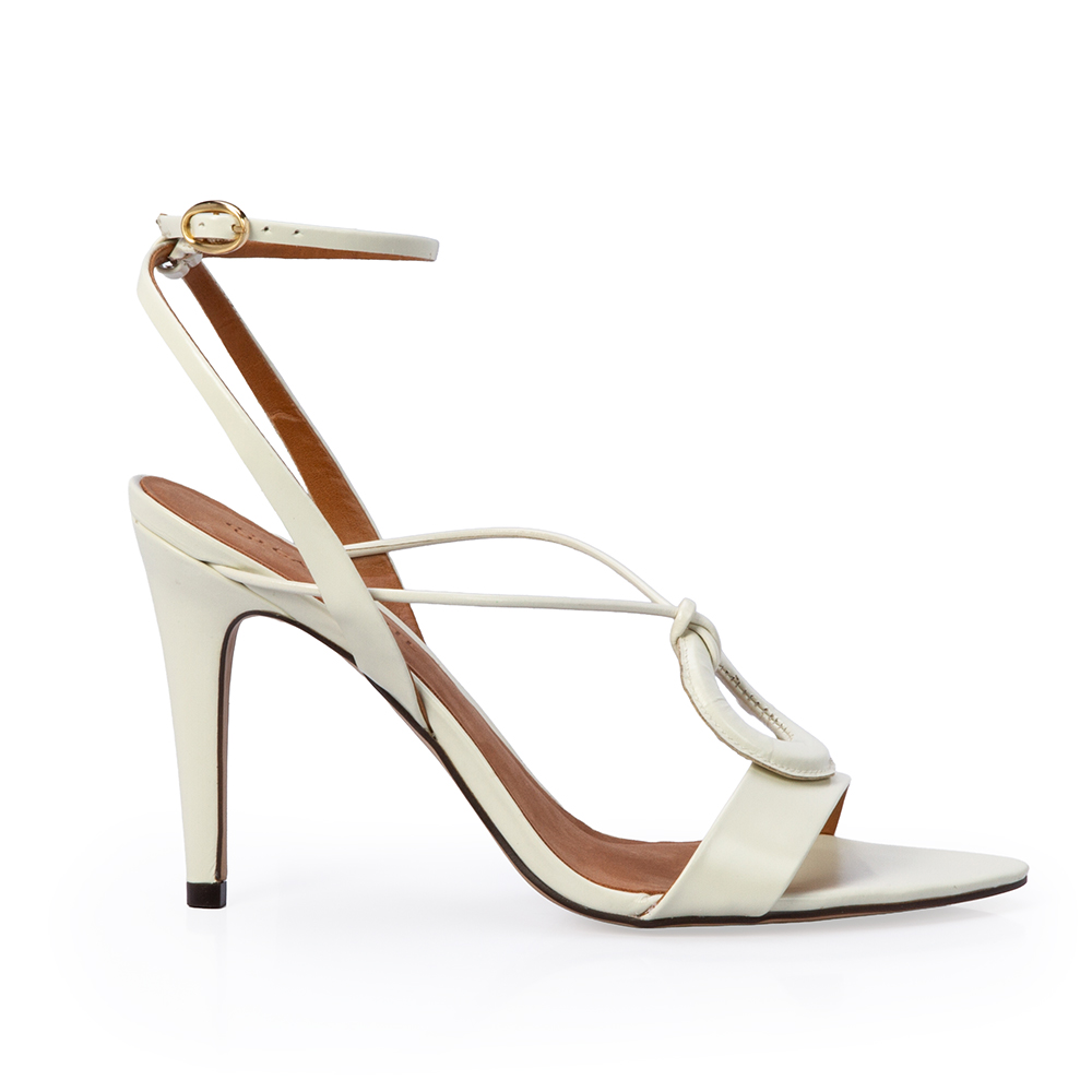 SANDÁLIA SALTO ALTO BRANCA DUNA DE COURO image number 0