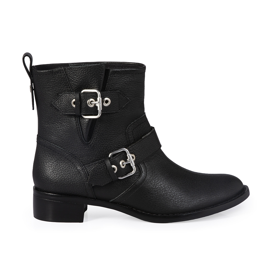 BOTA PRETA DE COURO COM FIVELAS image number 0