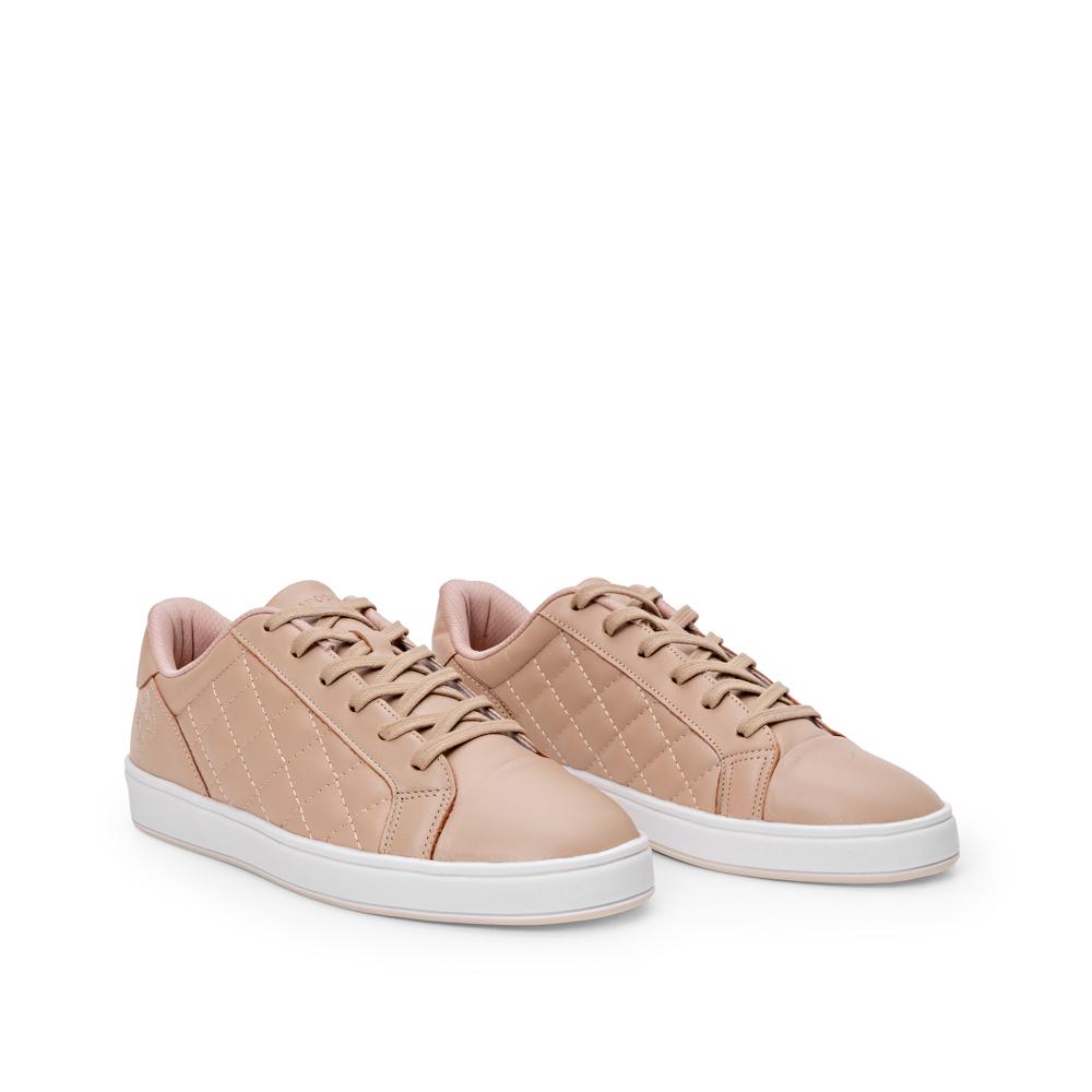 TÊNIS FEMININO COURO SATINATO NUDE SEDA AMARRAÇÃO image number 1