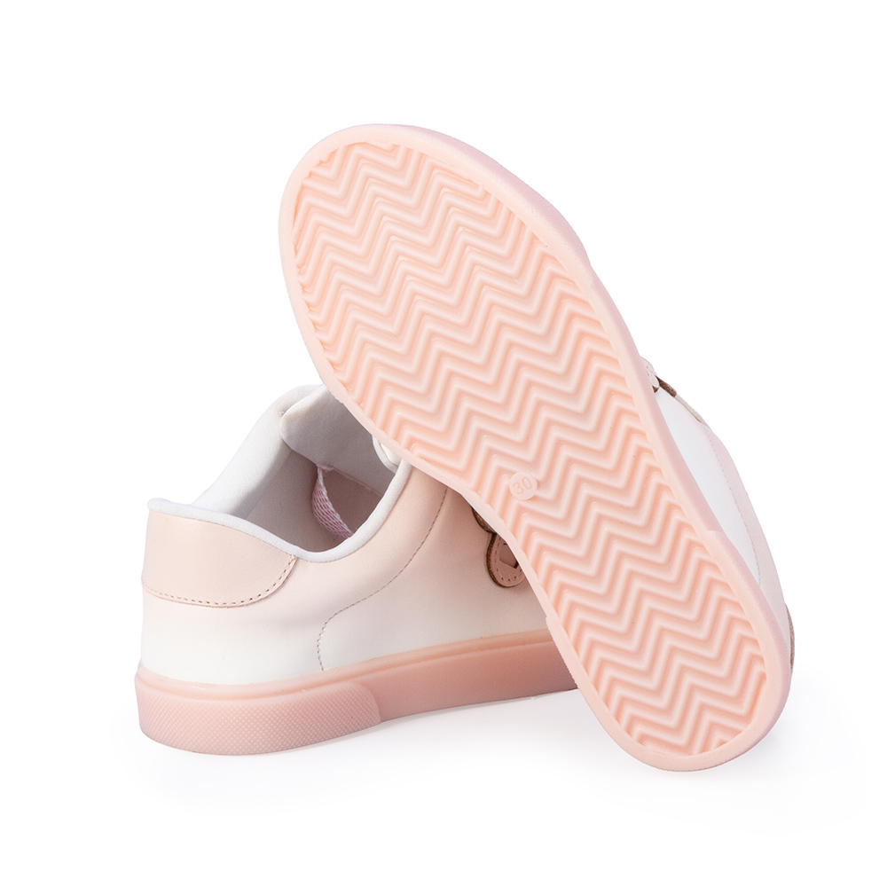TÊNIS INFANTIL BRANCO E ROSA PEÔNIA AMARRAÇÃO image number 3
