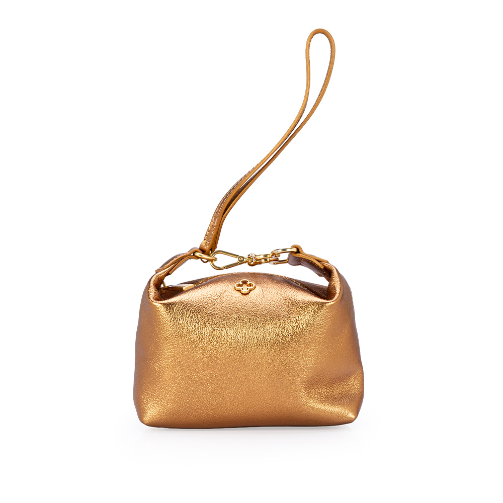 BOLSA CLUTCH BRONZE COURO image number 3