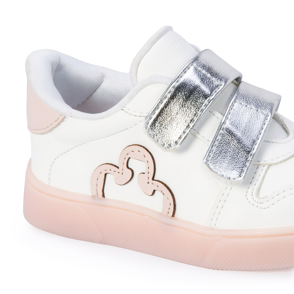 TÊNIS BEBÊ BRANCO E PRATA COM VELCRO image number 4