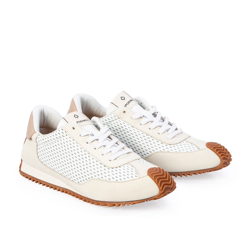 TÊNIS FEMININO DE COURO BRANCO AMARRAÇÃO SNEAKERS image number 1