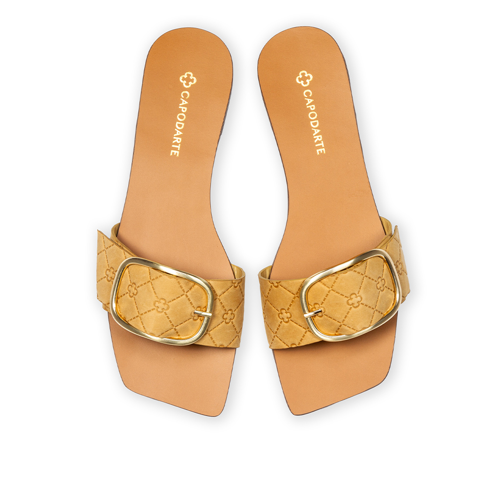 CHINELO RASTEIRO DE COURO NOBUCK BEGE SAVANA MONOGRAMA image number 4