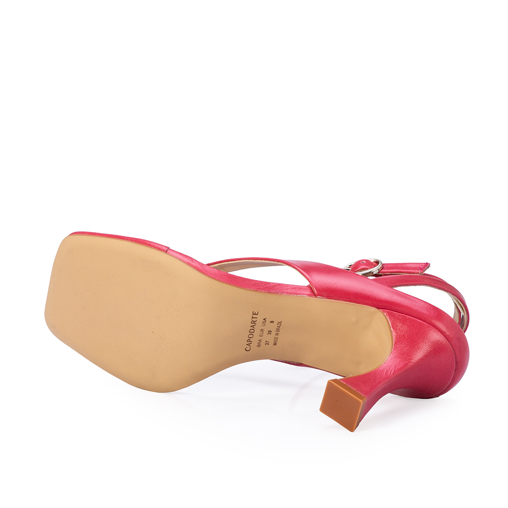 SANDÁLIA BICO QUADRADO ROSA MAGNÓLIA DE COURO image number 3