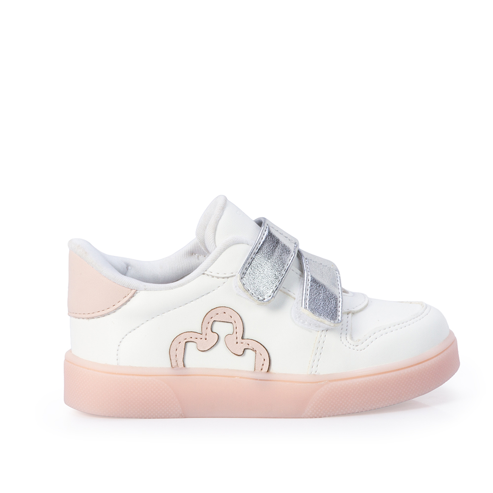 TÊNIS BEBÊ BRANCO E PRATA COM VELCRO image number 0