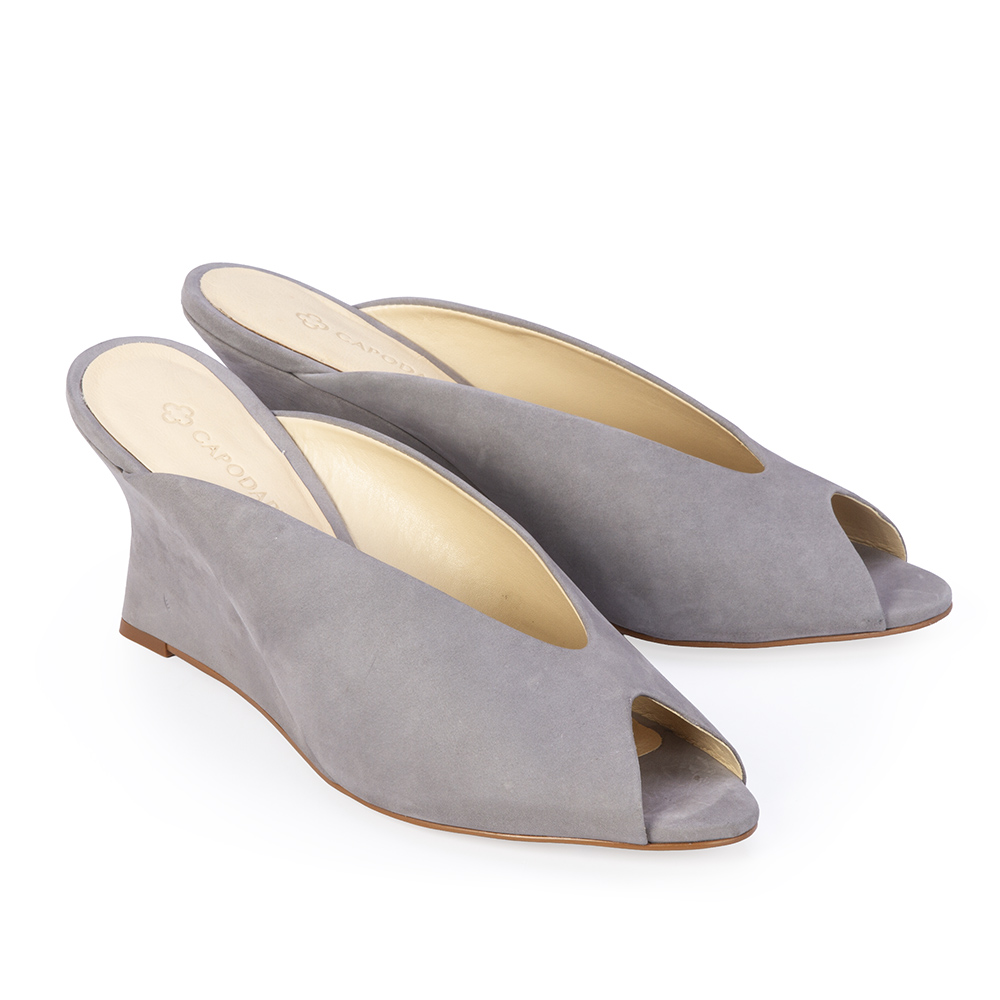 MULE COURO NOBUCK CINZA CARBONO image number 1