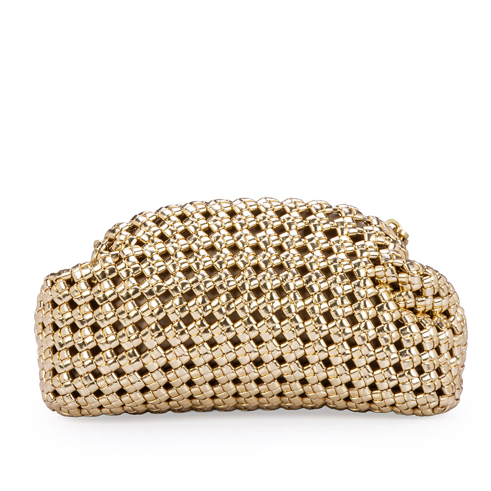 BOLSA CLUTCH DOURADA TRESSÊ image number 2