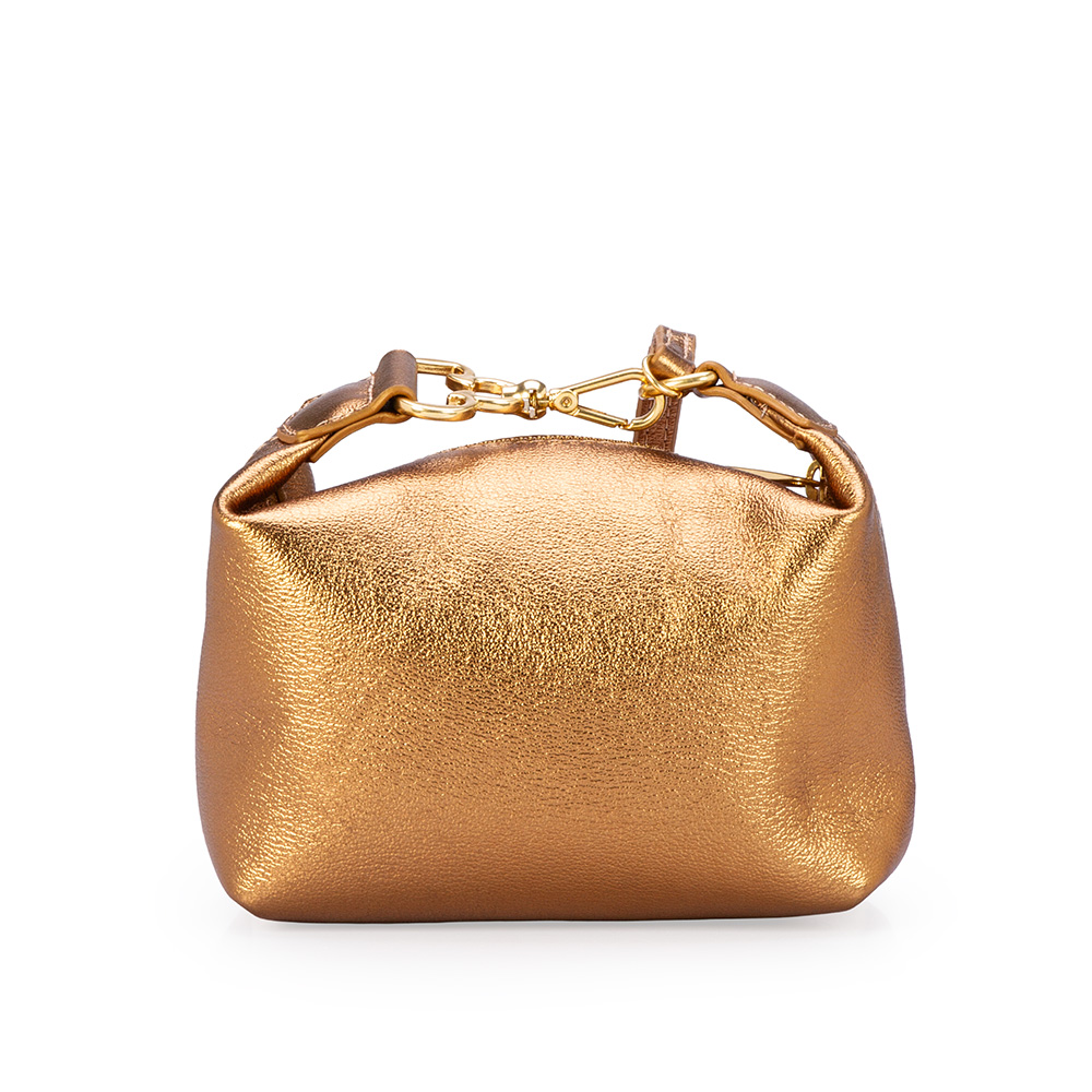 BOLSA CLUTCH BRONZE COURO image number 2