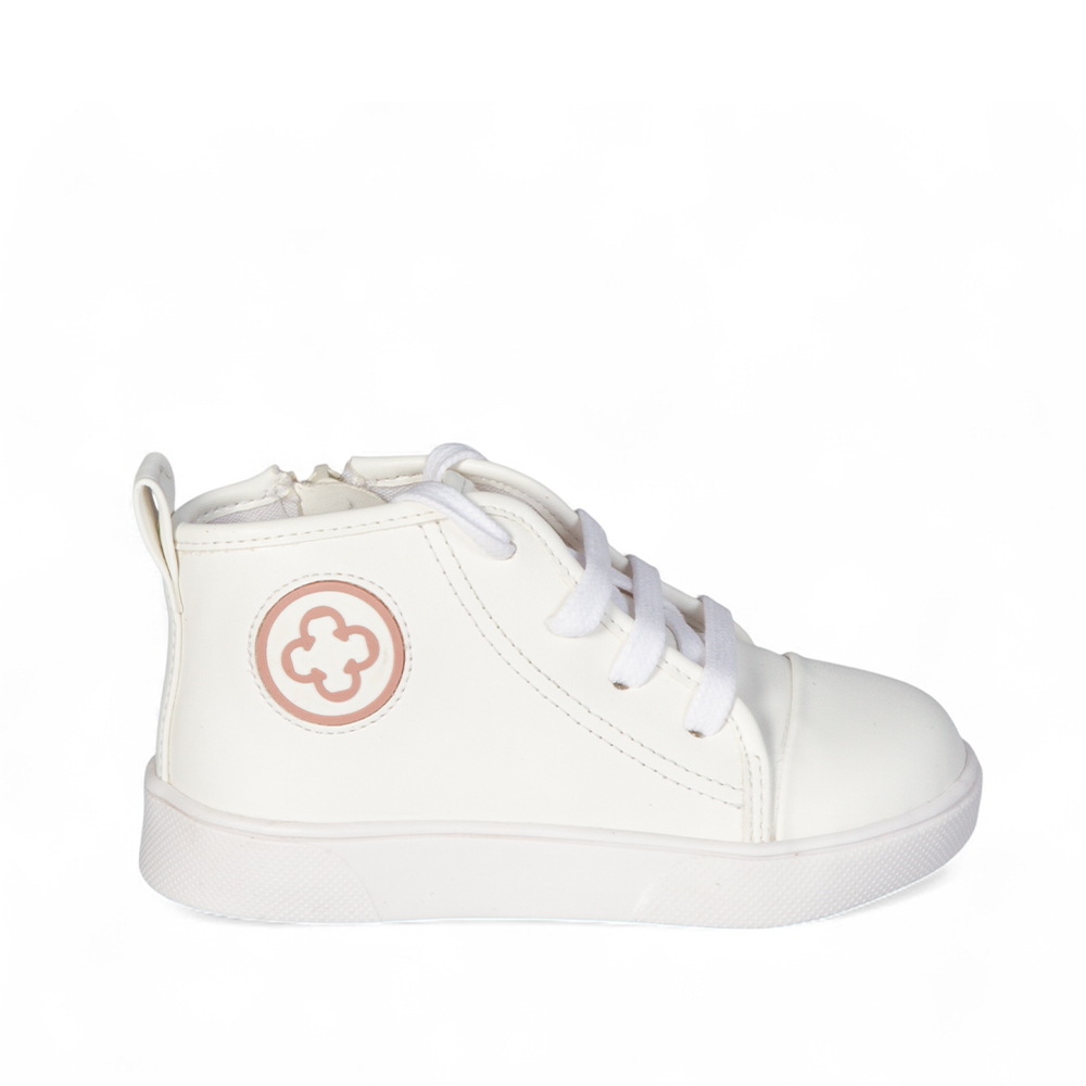TÊNIS BEBÊ CANO ALTO BRANCO AMARRAÇÃO image number 0