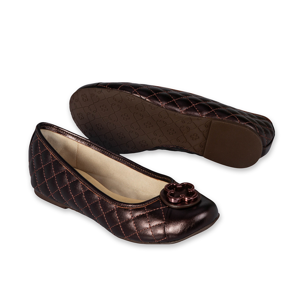 SAPATILHA INFANTIL MARROM DE COURO MATELASSÊ image number 3