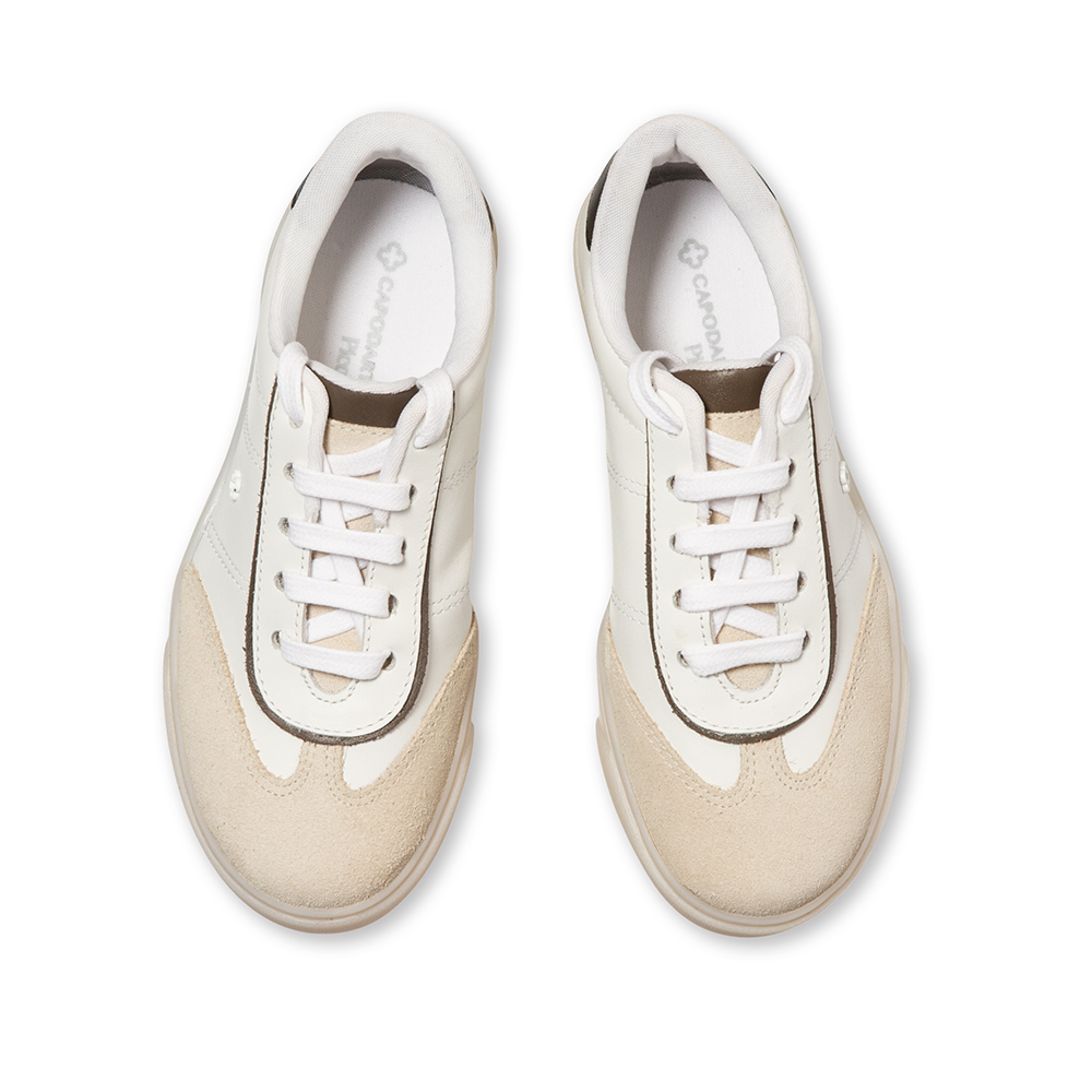 TÊNIS INFANTIL BRANCO E PRETO DE COURO AMARRAÇÃO image number 4