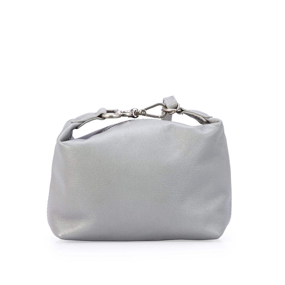 BOLSA PEQUENA CINZA CARBONO DE COURO CLUTCH image number 2