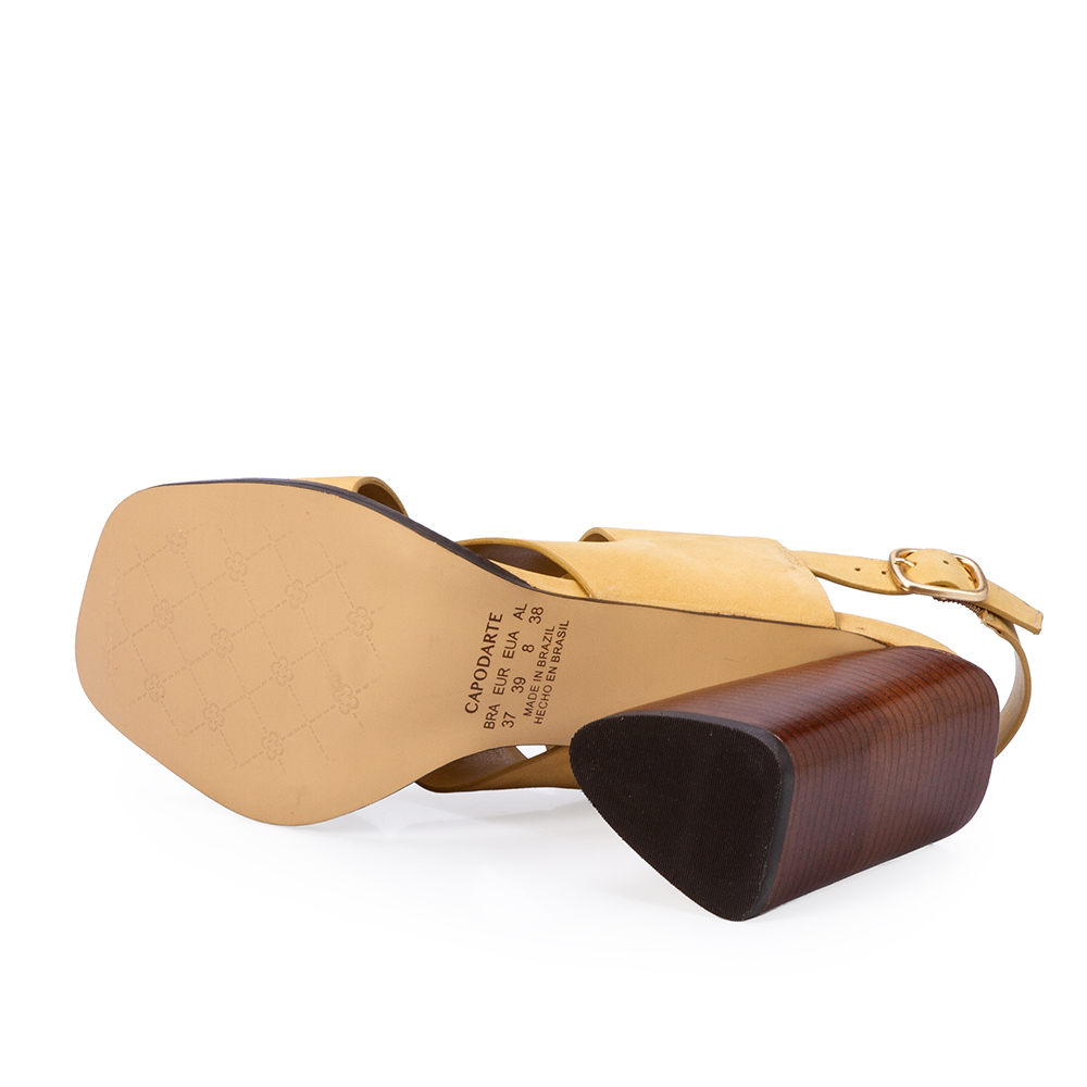 SANDÁLIA SALTO ALTO BEGE SAVANA COURO NOBUCK image number 3