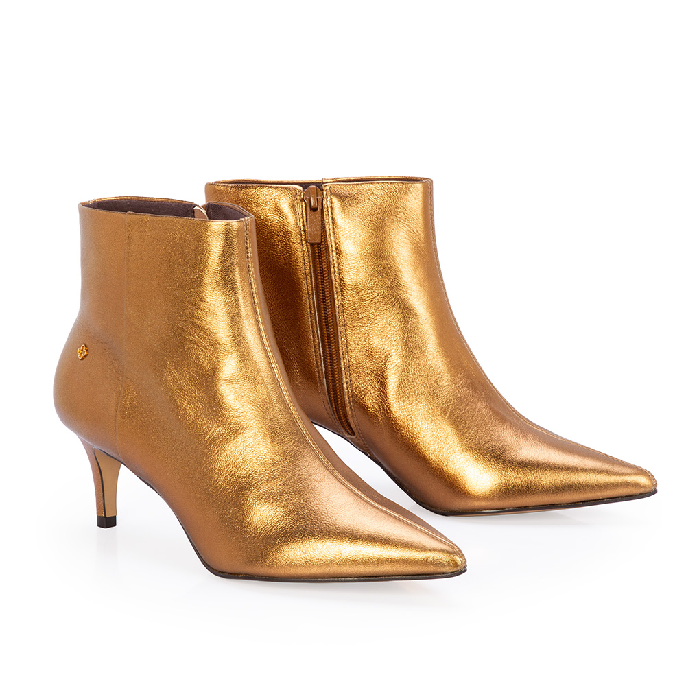 BOTA COURO CANO CURTO BRONZE SALTO M&Eacute;DIO FINO image number 2