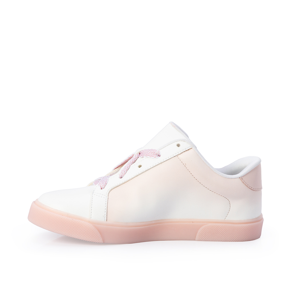 TÊNIS INFANTIL BRANCO E ROSA PEÔNIA AMARRAÇÃO image number 2