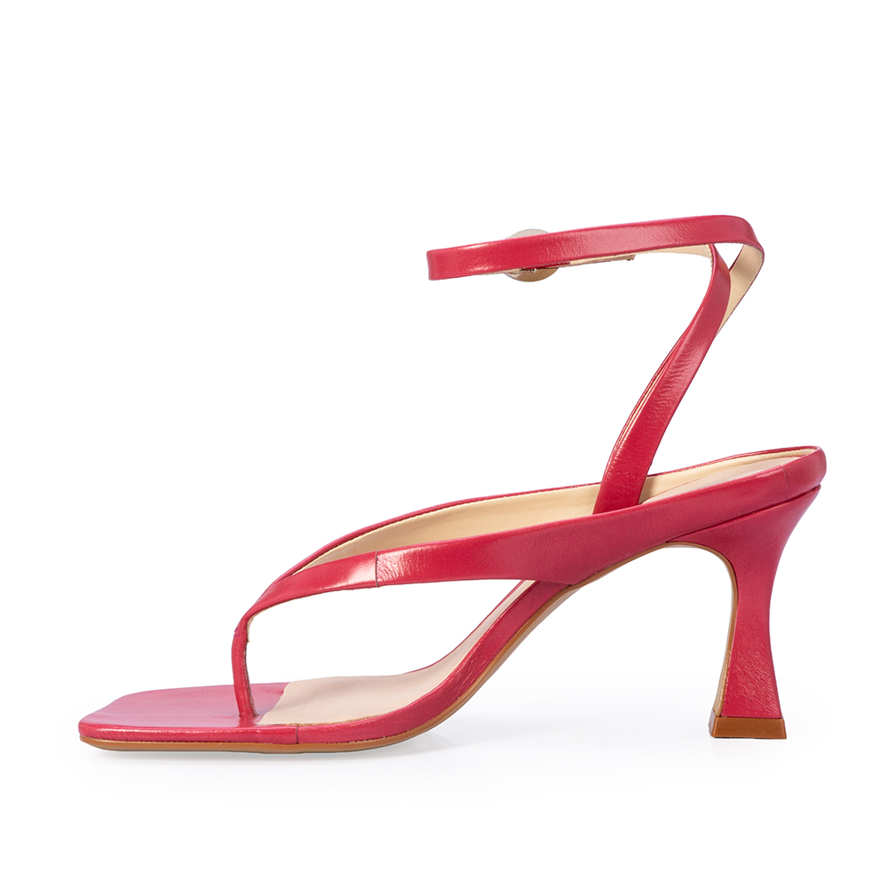 SANDÁLIA BICO QUADRADO ROSA MAGNÓLIA DE COURO image number 2