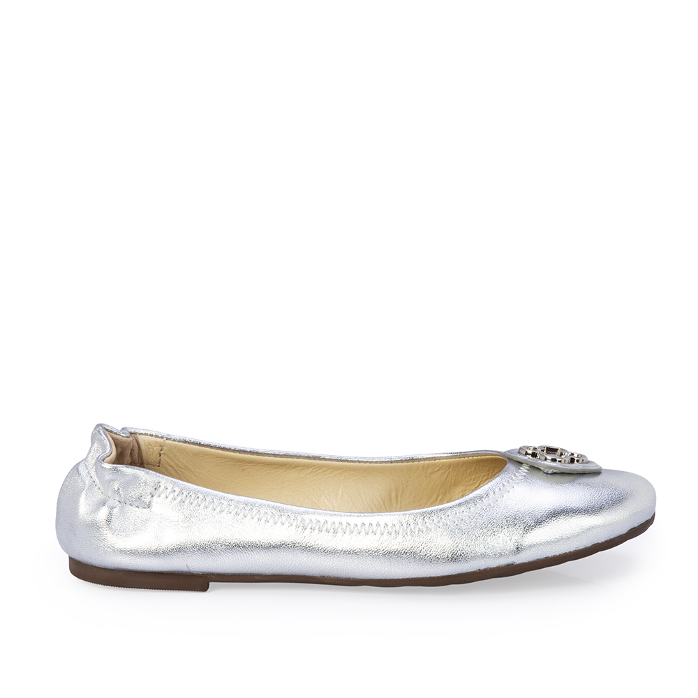 SAPATILHA INFANTIL DE COURO BRANCO PRATA CATHERINE image number 0