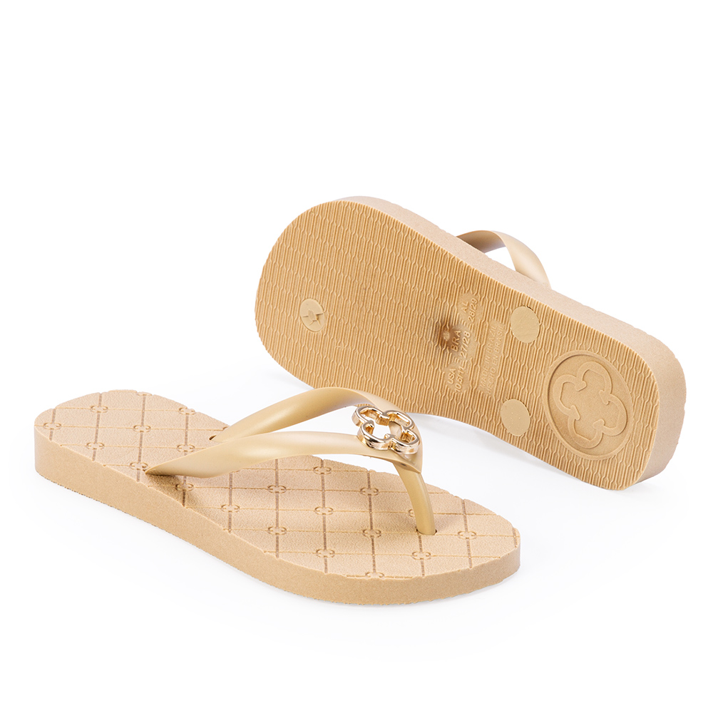 CHINELO DE DEDO INFANTIL DOURADO INJETADO TREVO image number 3